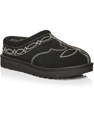 UGG Tasman Western Suede Slippers - Black