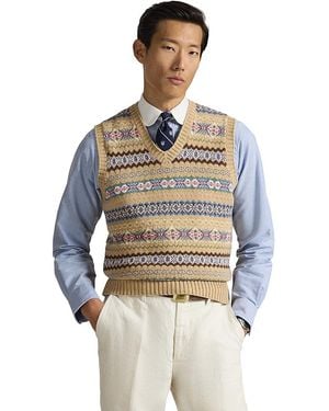 Polo Ralph Lauren Fair Isle Cotton Wool Sweater Vest - Blue