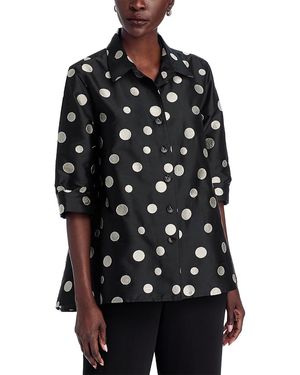 Caroline Rose Button Front Shirt - Black