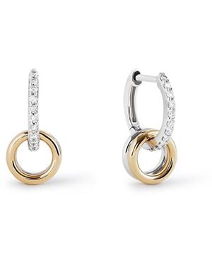 Ana Luisa Solid Diamond Links Hoop Earrings - Metallic