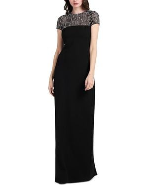 EMILY SHALANT Crystal Illusion Yoke Dress - Black