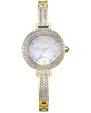 Citizen Eco Drive Silhouette Crystal Watch, 25Mm - White