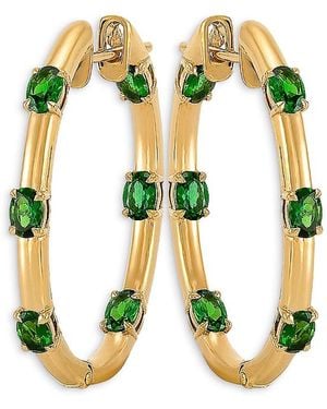 Etho Maria 18K Dolce Tsavorite Oval Hoop Earrings - Blue