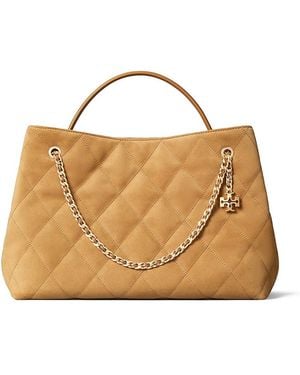 Tory Burch Fleming Quilted Leather Carryall - Metallic