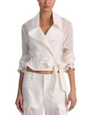 Alice + Olivia Keith Sheer Mixed Media Jacket - White