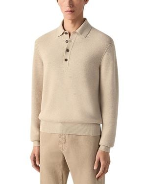 ZEGNA Oasi Cashmere Button Polo Shirt - Natural