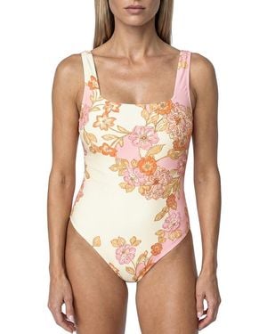 Hermoza Stephanie Square Neck One Piece Swimsuit - White
