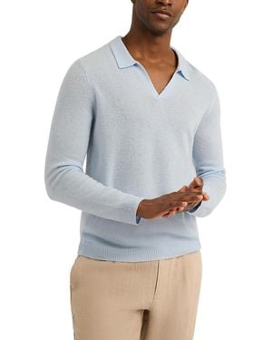 Onia Featherweight Cashmere Polo Sweater - Blue