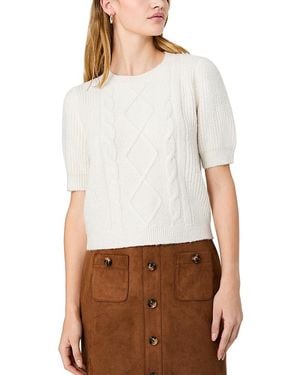 French Connection Wesley Knit Puff Sleeve Sweater - White