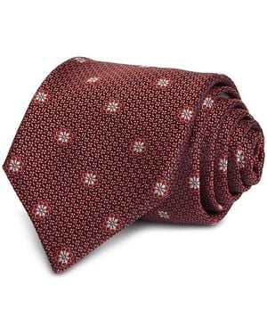 Canali Silk Classic Flower Tie - Red