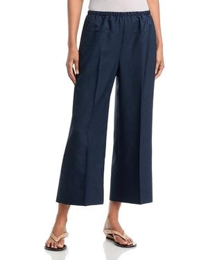 Theory Wide Crop Pull On Pants - Blue