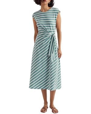 Seasalt Cornwall Fettling Jersey Tie Detail Midi Dress - Blue