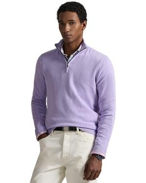 Polo Ralph Lauren Quarter Zip Mockneck Sweater - Purple