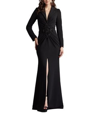 Tadashi Shoji Ardela Center Front Ruffle Gown - Black