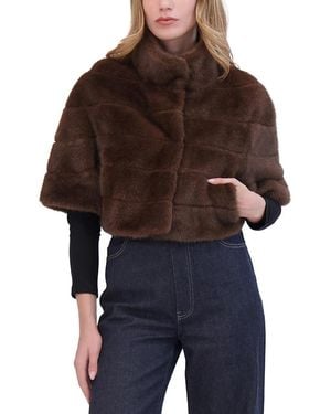 Lyla Grant Faux Fur Mink Bolero - Brown