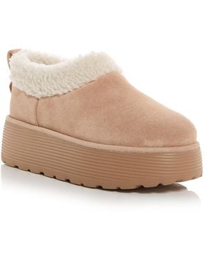 Stuart Weitzman Shearling Platform Booties - Natural