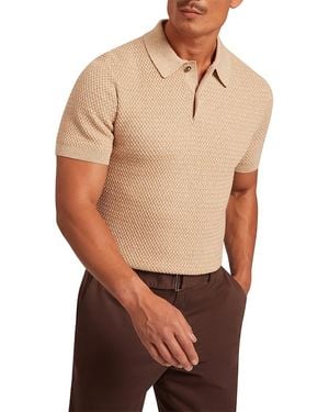 Ted Baker Janko Textured Knit Polo - Natural