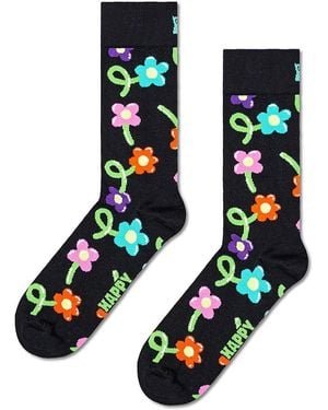 Happy Socks Balloon Flower Crew Socks - Green