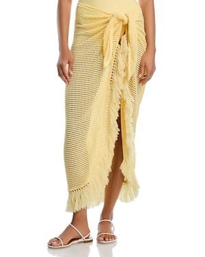 Jonathan Simkhai Katerina Knit Wrap Midi Skirt Swim Cover-Up - Yellow