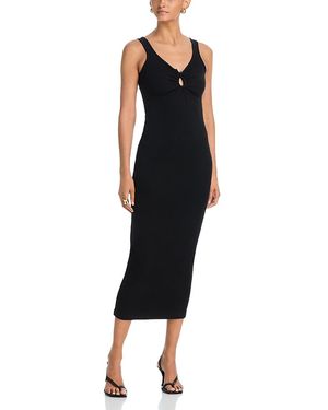 Bardot Mason Ribbed Midi Dress - Black
