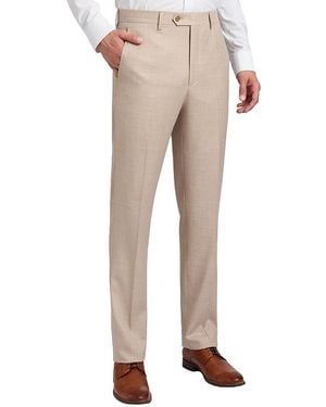 Santorelli Roma2 Super 130's Bi-Stretch Wool Pants - Natural
