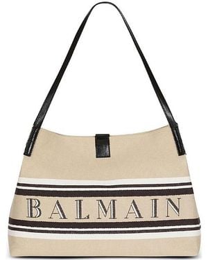 Balmain Medium Release Shopper Bag - White