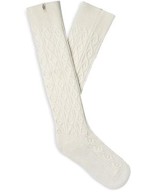 UGG Rensa Cable Knit Knee High Socks - White