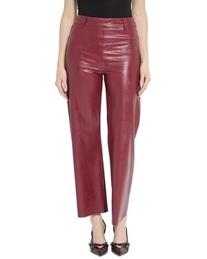 Lyssé High Rise Faux Leather Cropped Pants - Red