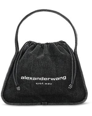 Alexander Wang Large Ryan Faded Rib Knit Hobo - Black