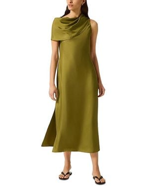 Argent Silk Funnel Neck Dress - Green