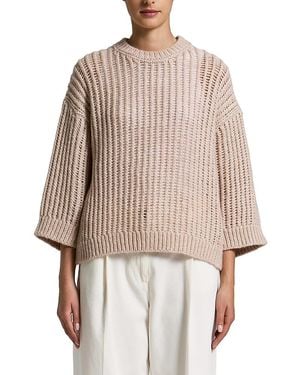 Peserico Alpaca, Wool & Lame Blend Crewneck Sweater - Multicolor