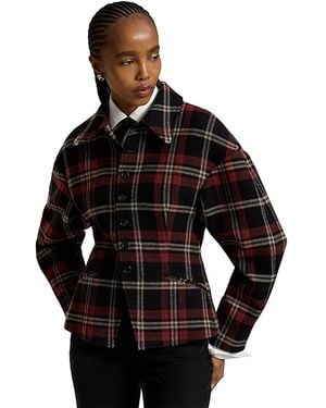 Polo Ralph Lauren Wool Blend Sculpted Tweed Jacket - Black