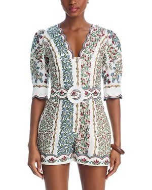 FARM Rio Belted Romper - Blue