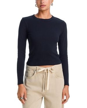 Mother The Long Sleeve Itty Bitty Crop Tee - Blue