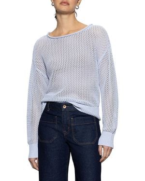 Sanctuary Cotton Open Knit Sweater - Blue