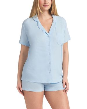 Skims Soft Lounge Short Sleeve Pajama Set - Blue