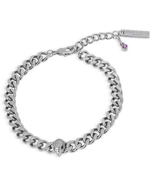 Kurt Geiger Pave Signature Eagle Curb Chain Link Bracelet - Metallic