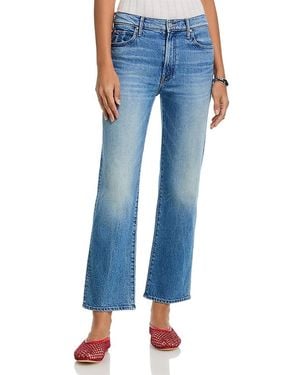 Mother The Kick It High Rise Ankle Straight Jeans - Blue