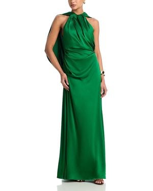 Rachel Gilbert Hallie Draped Cape Gown - Green