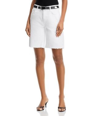 L'Agence River Mid Rise Bermuda Shorts - White