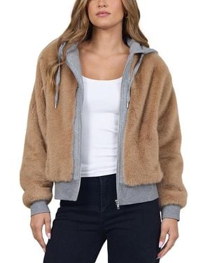 Vintage Havana Faux Fur & Fleece Combo Jacket - Natural