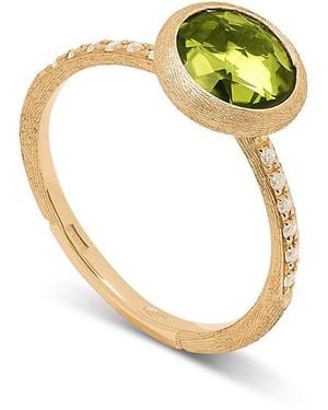 Marco Bicego 18K Jaipur Color Peridot & Diamond Bezel Ring - Metallic