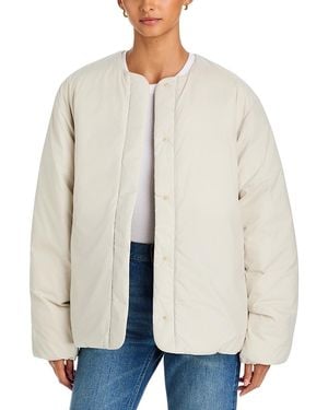Save The Duck Axelle Collarless Snap Front Jacket - Natural