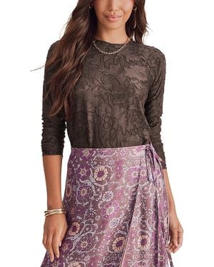 Splendid Cecelia Floral Long Sleeve Tee - Brown