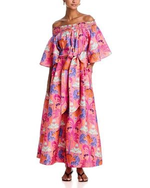 Coniglio Palm Beach Flagler Silk Maxi Dress - Red