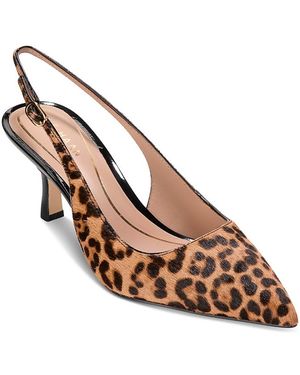 Cole Haan Hansell Animal Print Calf Hair Slingback Pumps - Brown