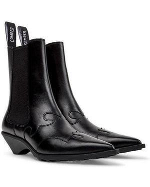 Camper Anita Leather Chelsea Bootie - Black