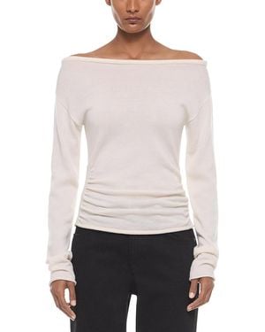 Helmut Lang Wool Off-The-Shoulder Sweater - White