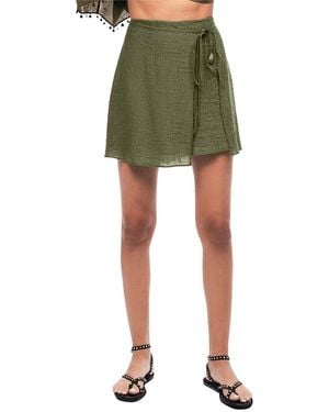 Nocturne Wrap Mini Skirt - Green