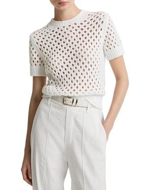 Vince Honeycomb Knit Top - White
